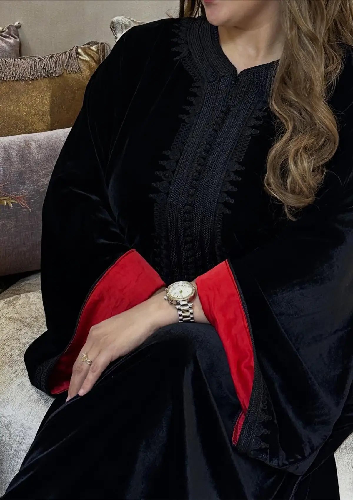 Classy Caftan Velours – Toucher Doux avec Coupe Majestueuse